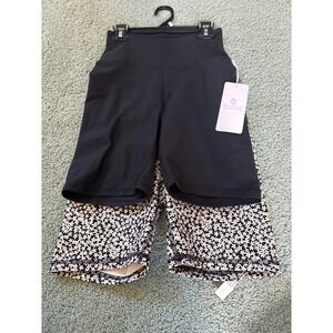 Balance‎ Collection 2-Pack Easy Bermuda Shorts S Black/Ditsy Daisy NWT